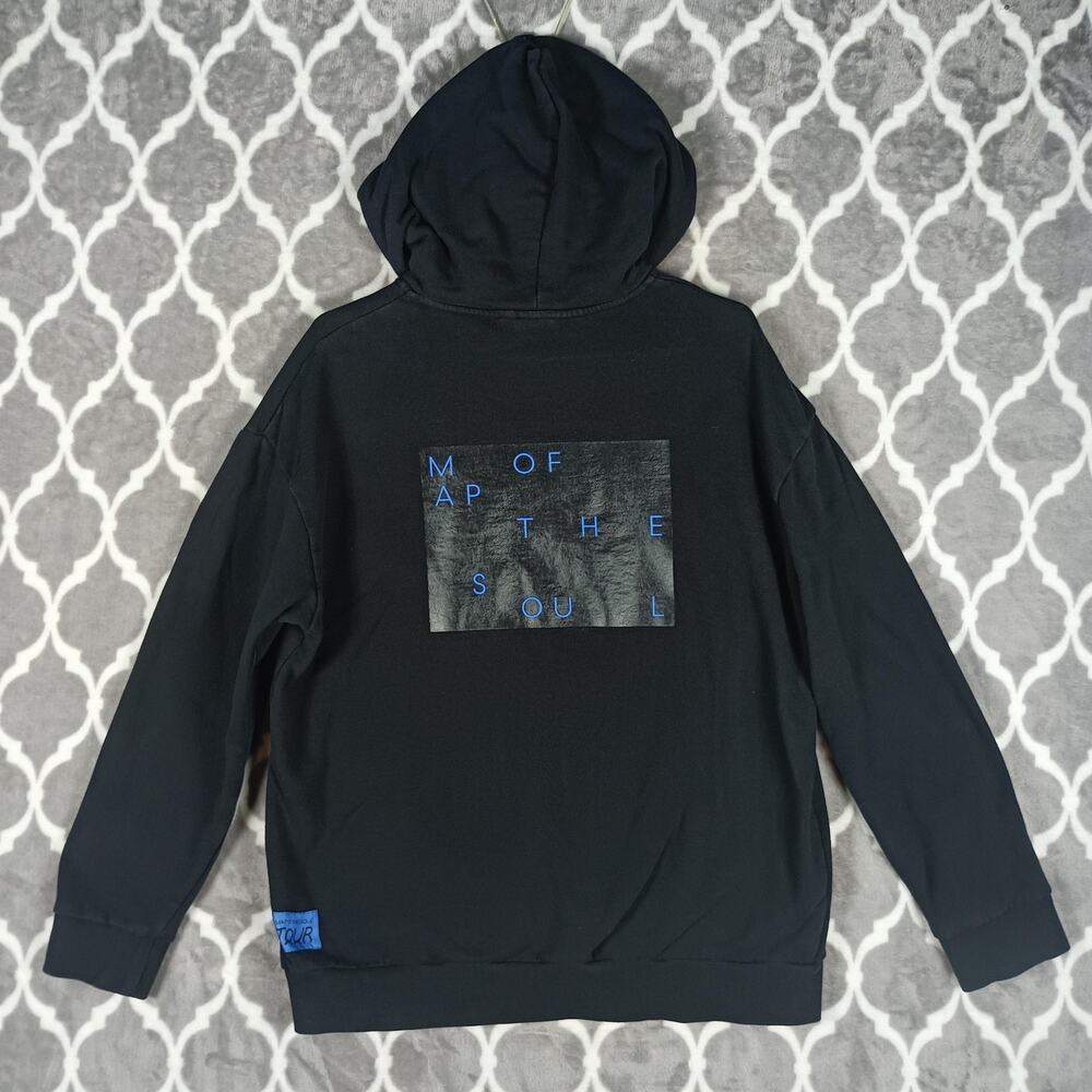 BTS Hoodie Sweatshirt Adult Large Black Pullover Map of the Soul Tour K-Pop - Picture 3 of 9